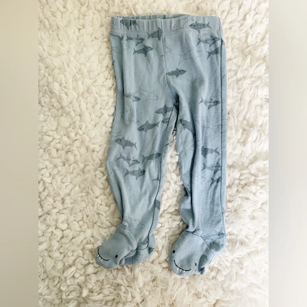 Carter's & Aquarium Blue Shark T-Shirt & Gray Shark 🦈 Pajama Pants Set